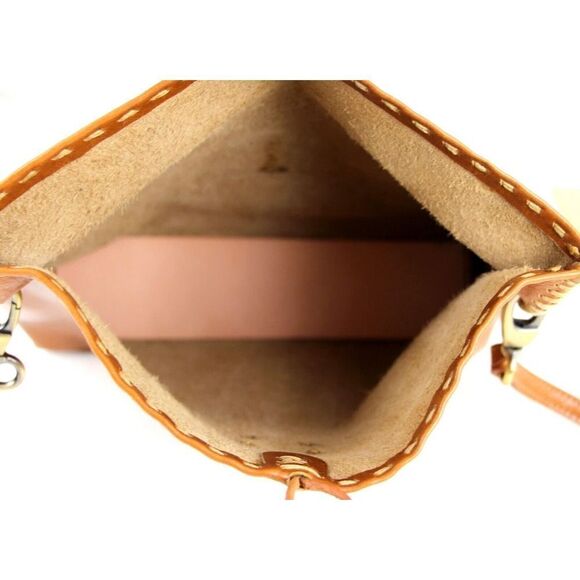 Fredd + Basha TAN BROWN GENUINE LEATHER FLAP SHOULDER BAG HANDBAG X-BODY PURSE - Picture 11 of 16